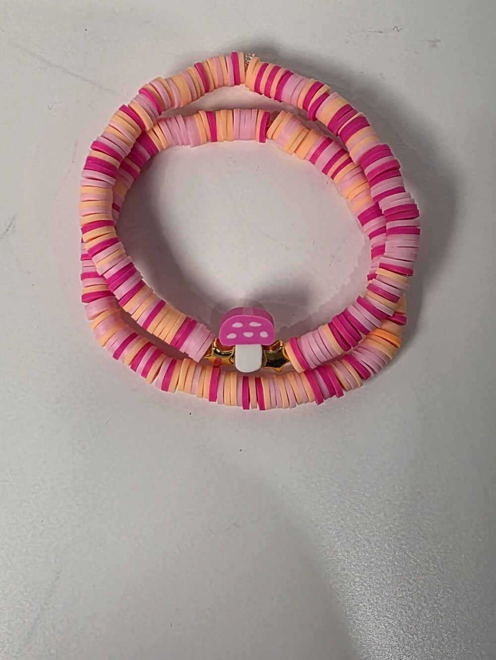 Pink Mushroom Bracelet Set Made By Izzy G.